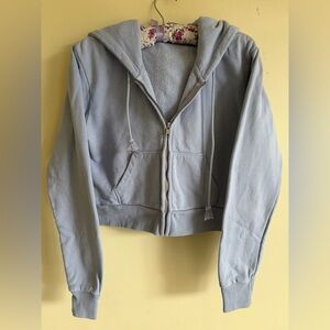 Brandy Melville Cropped Zipped Up Open Sweatshirt